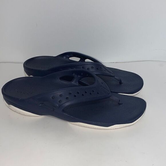 Crocs Men's Classic All Terrain Iconic Comfort Flip Flop In Blue Size 8 - Picture 1 of 10